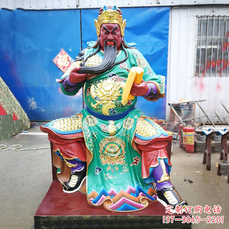 河南关圣雕塑玻璃钢彩绘之美
