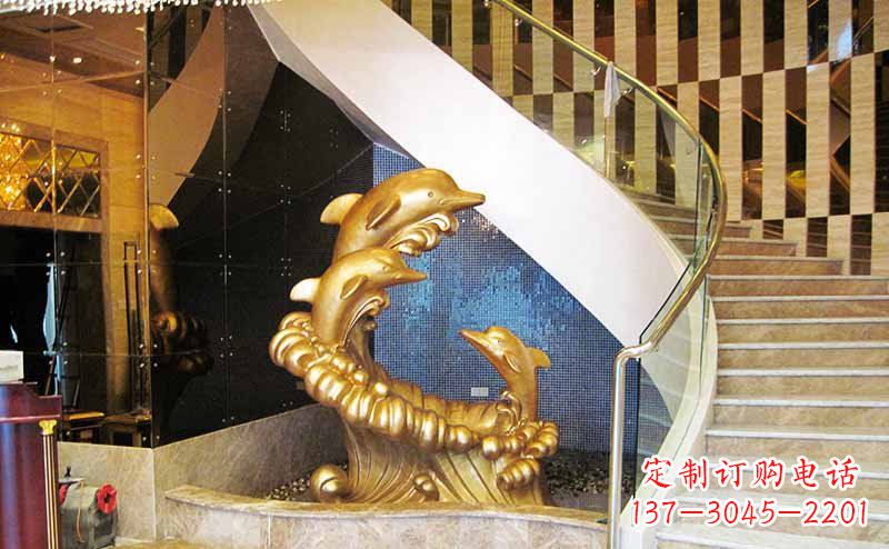 河南玻璃钢海豚雕塑精美的艺术精品