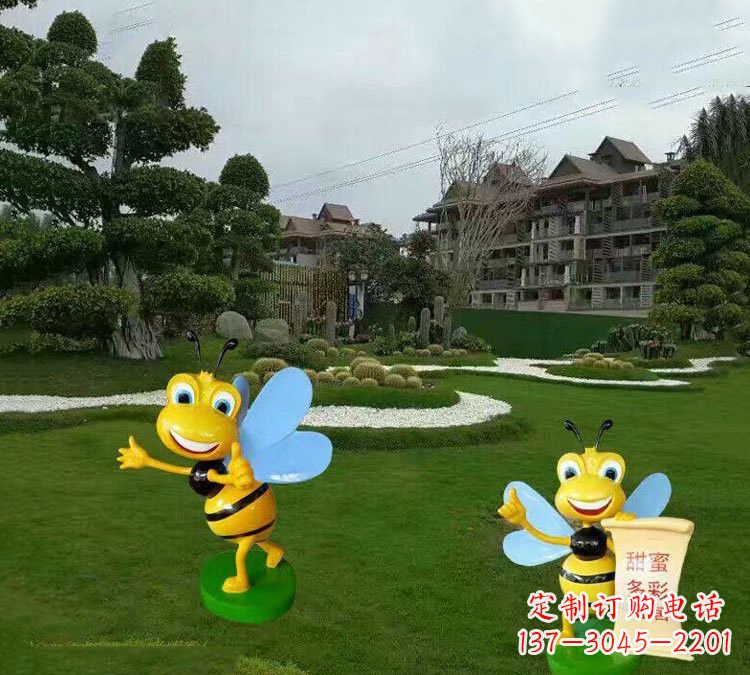 河南精美的玻璃钢卡通小蜜蜂雕塑