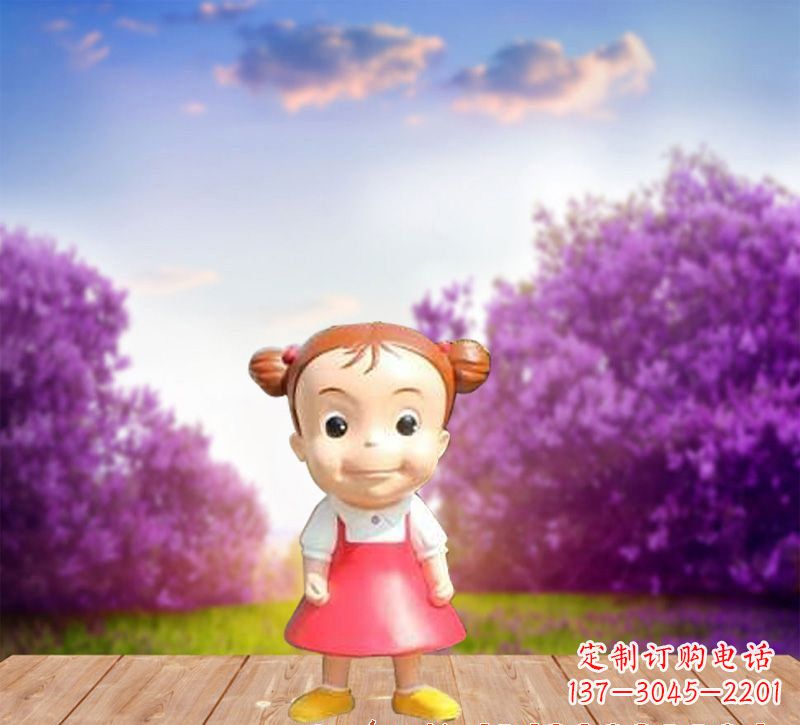 河南玻璃钢卡通小女孩雕塑