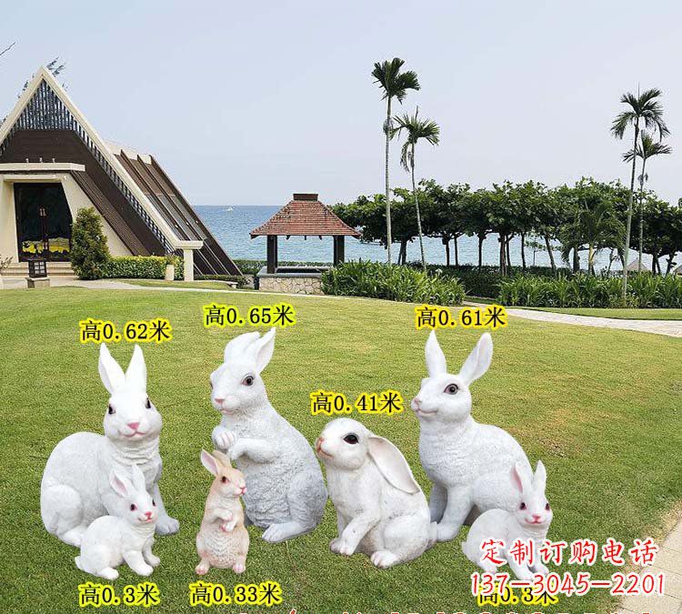 河南玻璃钢兔子雕塑精致的艺术之作