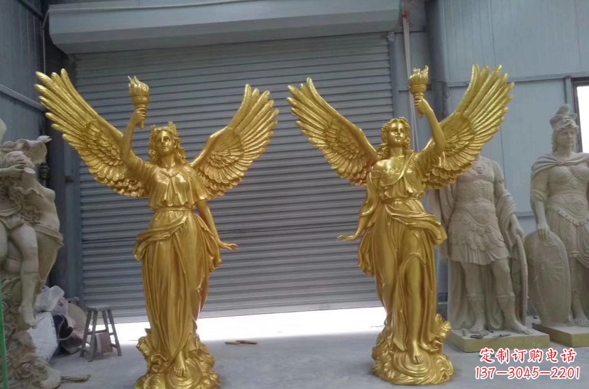 河南玻璃钢天使西方人物雕塑之美