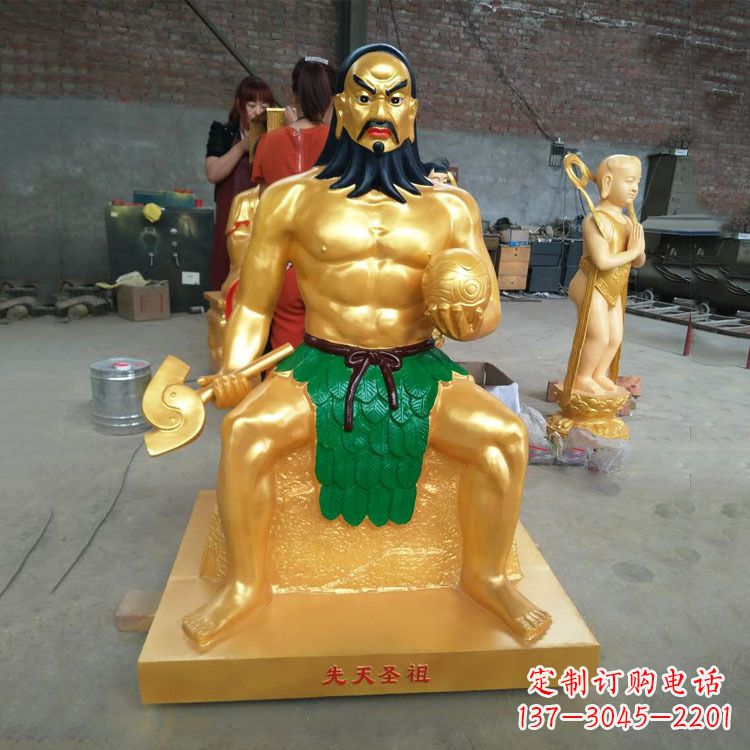 河南炎帝雕塑玻璃钢彩绘的神话传说