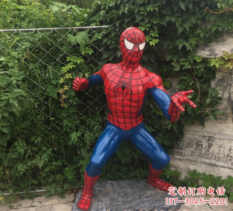 河南玻璃钢蜘蛛侠一座精致的雕塑