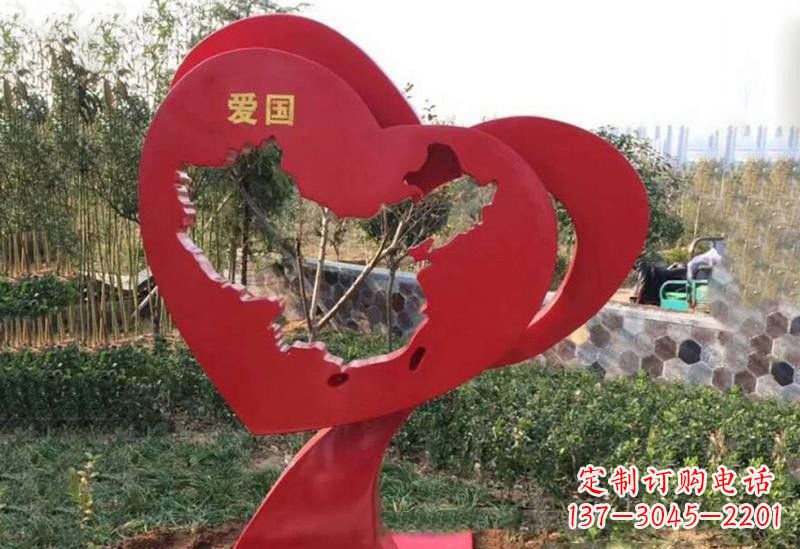 河南不锈钢爱国镂空中国地图雕塑