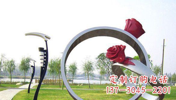 河南不锈钢爱情戒指浪漫雕塑艺术
