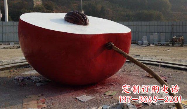 河南精美不锈钢苹果雕塑