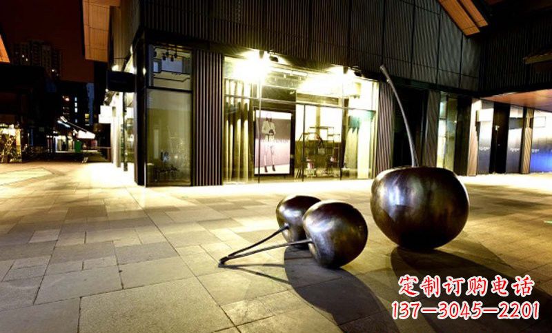河南不锈钢樱桃雕塑