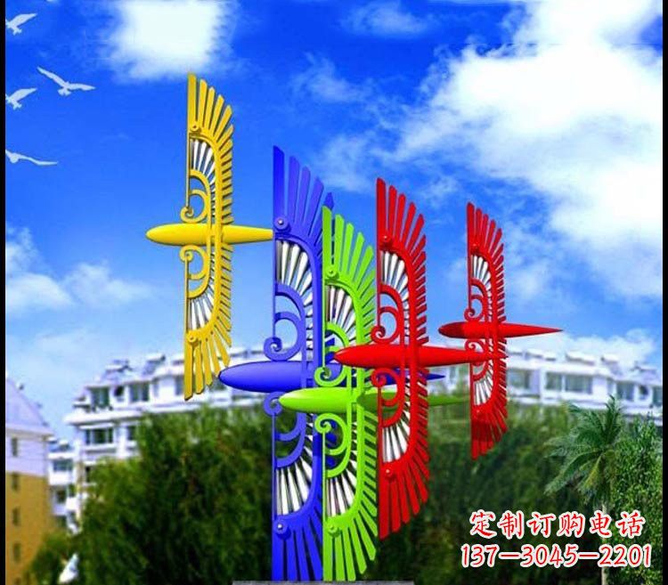 河南不锈钢彩色老鹰雕塑——精美绝伦