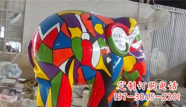 河南不锈钢彩色大象公园景观雕塑