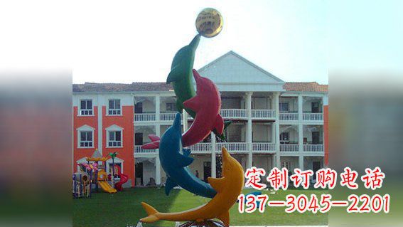 河南精美不锈钢海豚雕塑