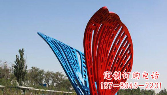 河南不锈钢彩色蝴蝶抽象雕塑
