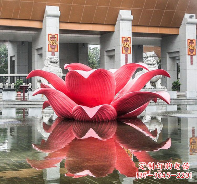 河南不锈钢彩色莲花喷泉雕塑