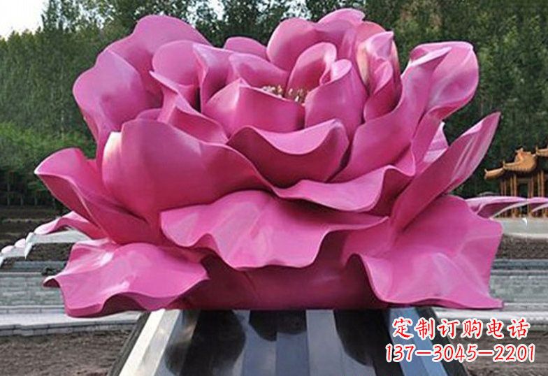 河南不锈钢彩色牡丹花雕塑