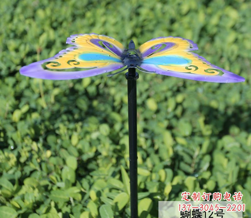河南不锈钢彩色蝴蝶雕塑点缀园林的艺术之美