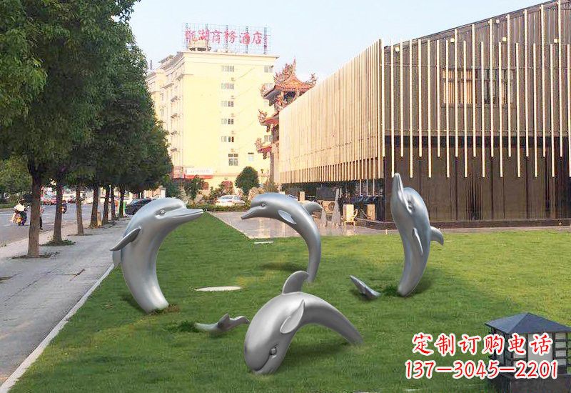 河南不锈钢海豚雕塑艺术与环保的完美结合