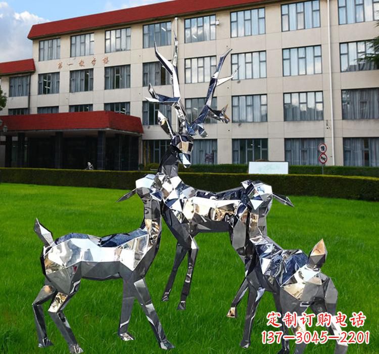 河南不锈钢麋鹿雕塑美观耐用的艺术品