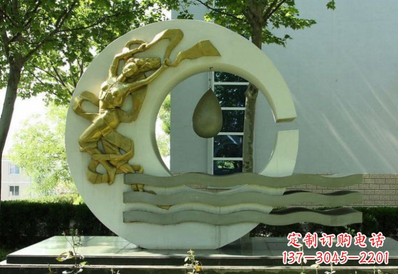 河南不锈钢嫦娥奔月雕塑——传承中华文化