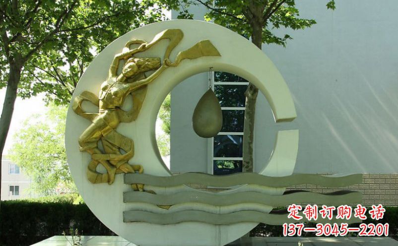 河南不锈钢嫦娥奔月景观雕塑