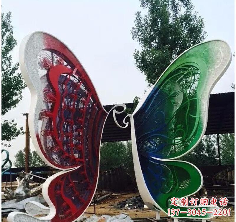 河南不锈钢城市彩色蝴蝶雕塑——美丽的视觉盛宴