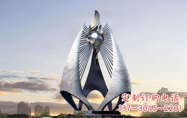 河南不锈钢城市船帆雕塑传承海洋文化