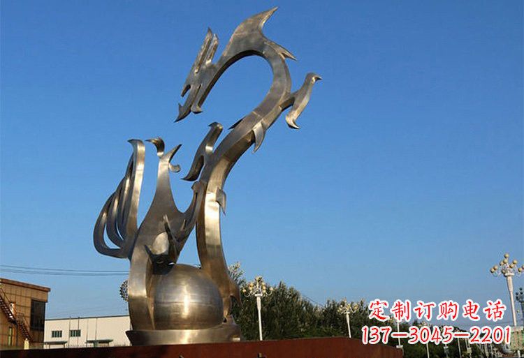 河南不锈钢龙凤雕塑以艺术传承文化