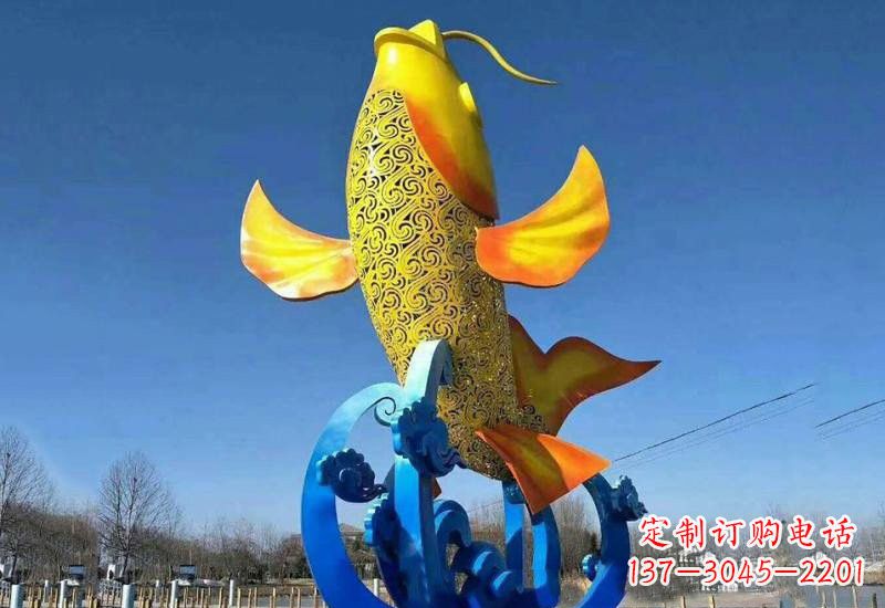 河南不锈钢城市大型鲤鱼雕塑