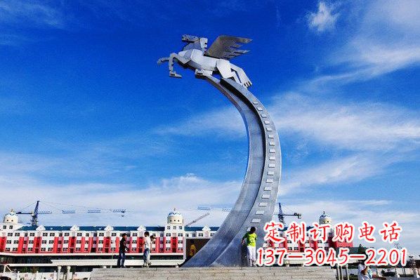 河南不锈钢城市飞马设计图雕塑