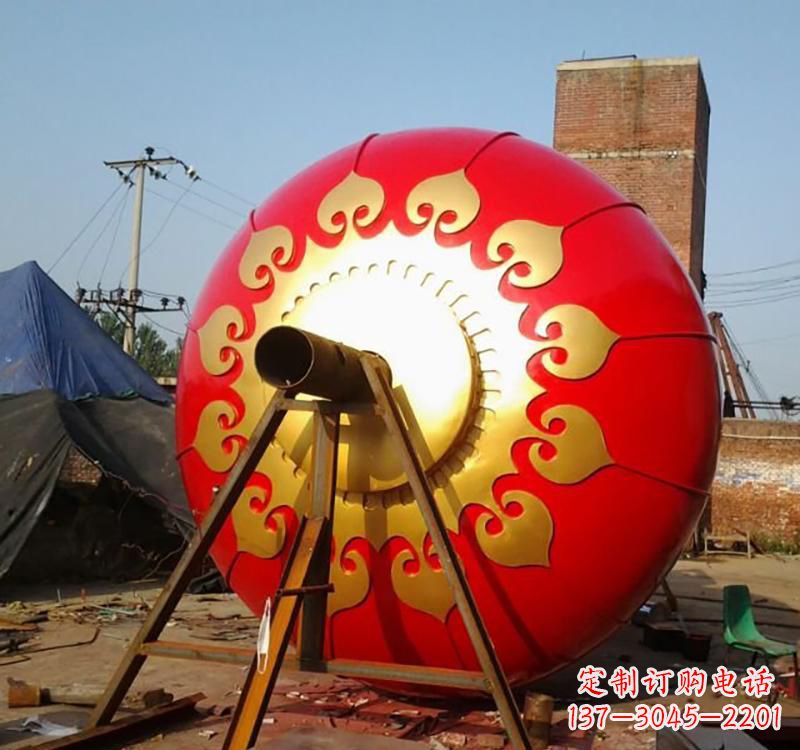 河南不锈钢城市红色灯笼雕塑