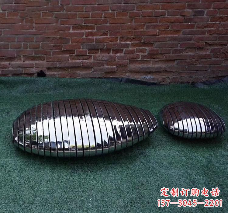 河南不锈钢城市镜面鹅卵石雕塑