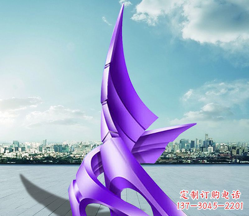 河南不锈钢抽象船帆雕塑 (2)