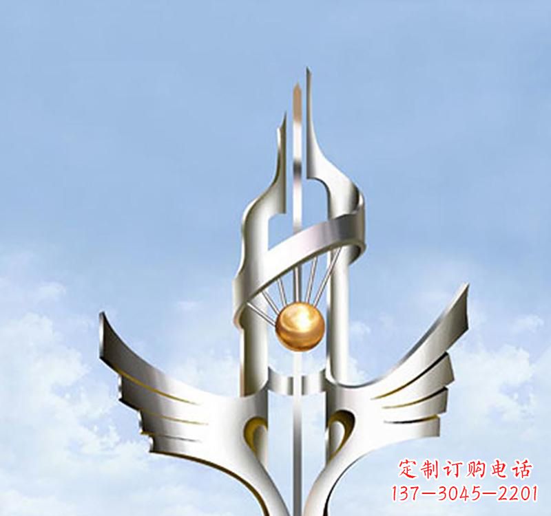 河南不锈钢抽象创意翅膀雕塑