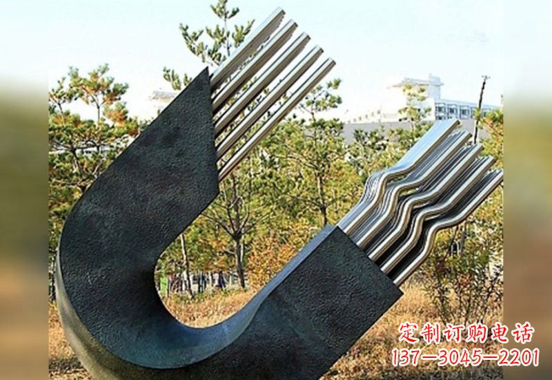 河南不锈钢抽象磁铁雕塑