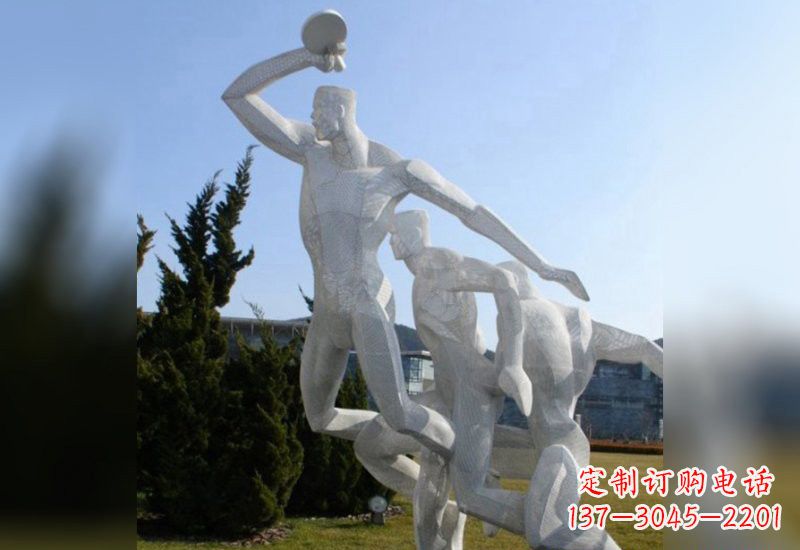 河南不锈钢抽象打乒乓球人物雕塑