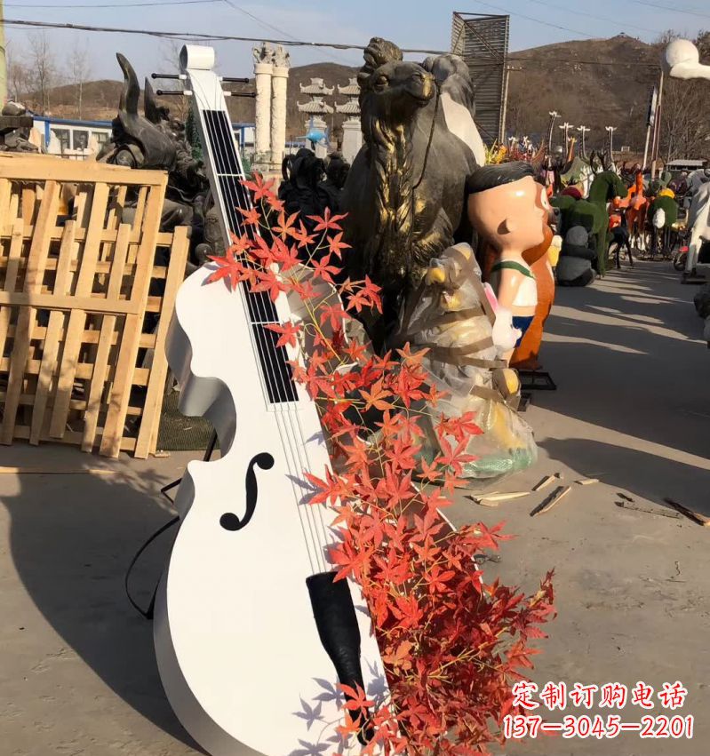 河南不锈钢大提琴雕塑—精致的艺术精品
