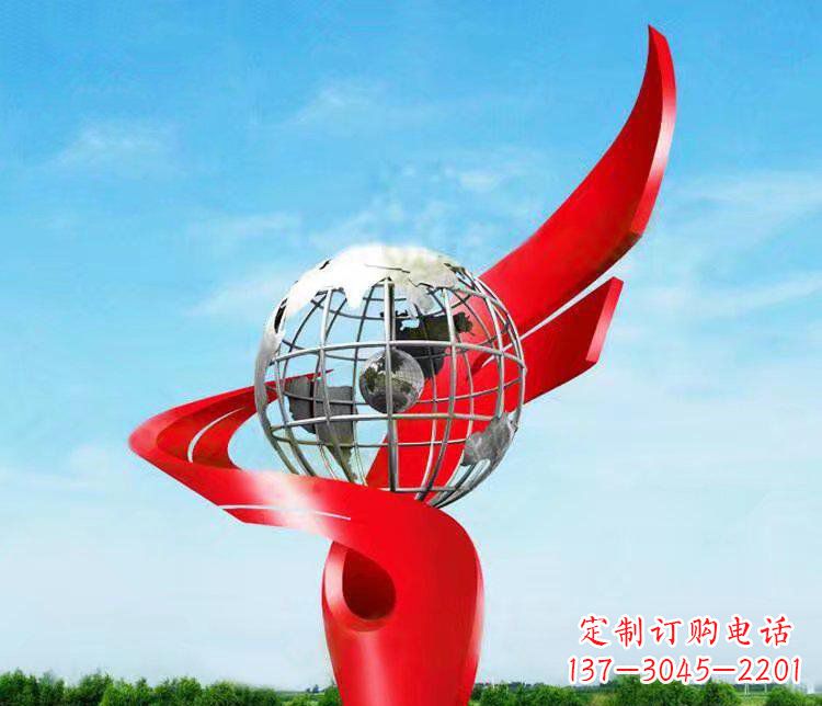 河南不锈钢地球雕塑精美的艺术品