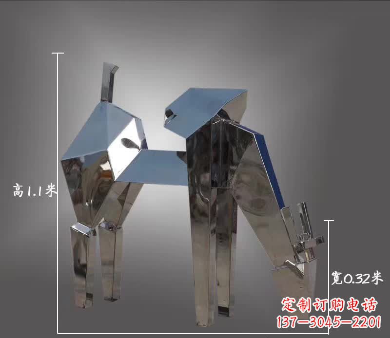 河南不锈钢动物雕塑——鹿