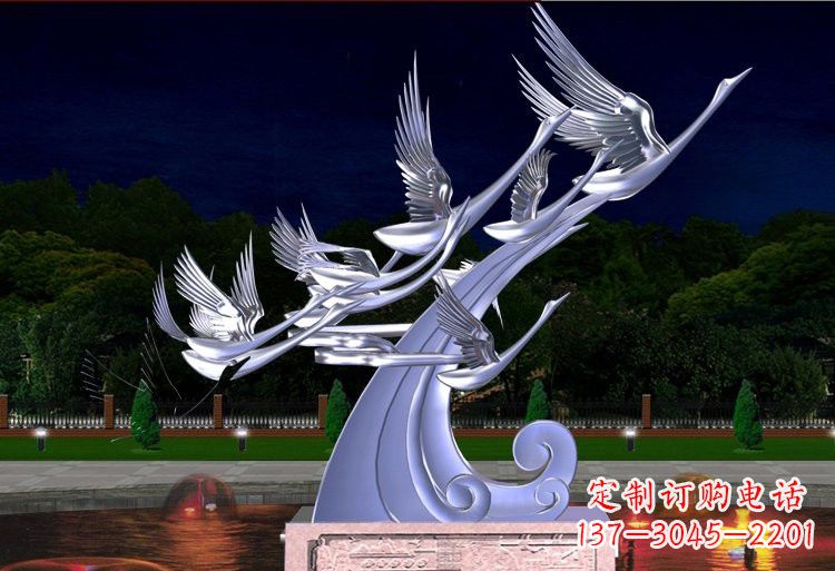 河南不锈钢雕塑——以天鹅为灵感