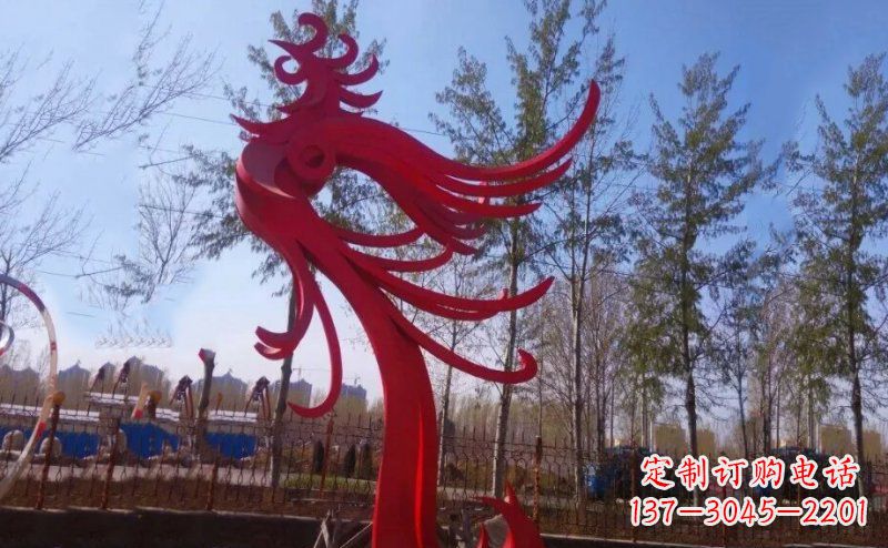 河南不锈钢凤凰雕塑——象征着美丽与力量