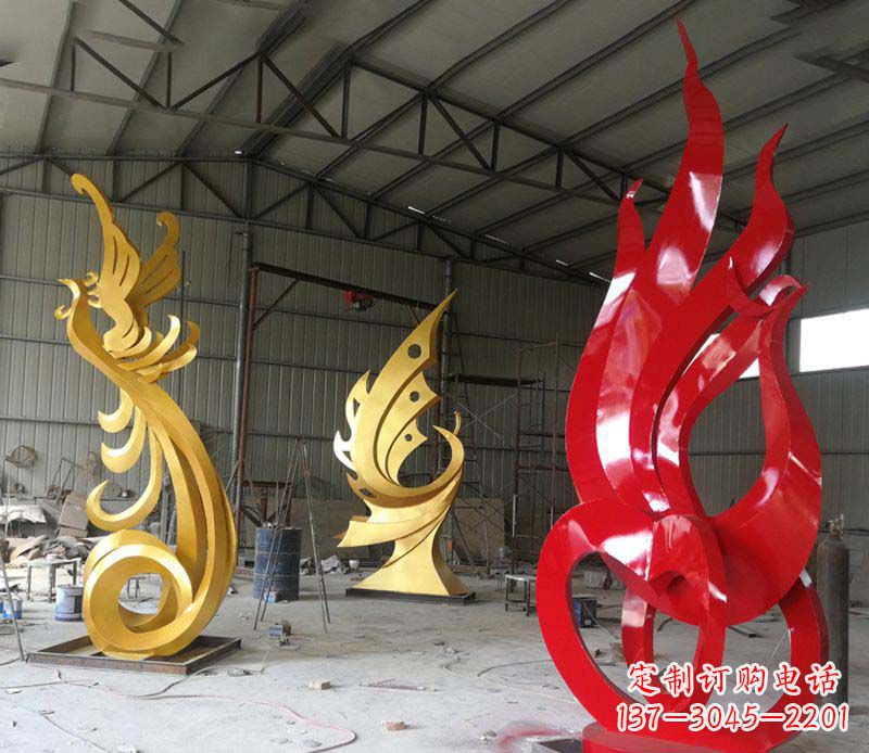 河南不锈钢抽象凤凰雕塑