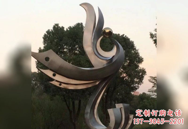 河南不锈钢抽象凤凰雕塑2