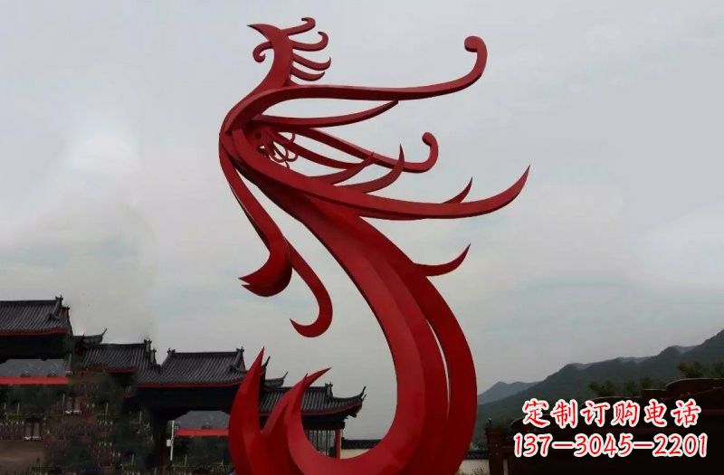 河南不锈钢抽象凤凰雕塑222