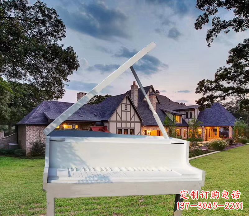 河南不锈钢抽象钢琴雕塑广场景观雕塑