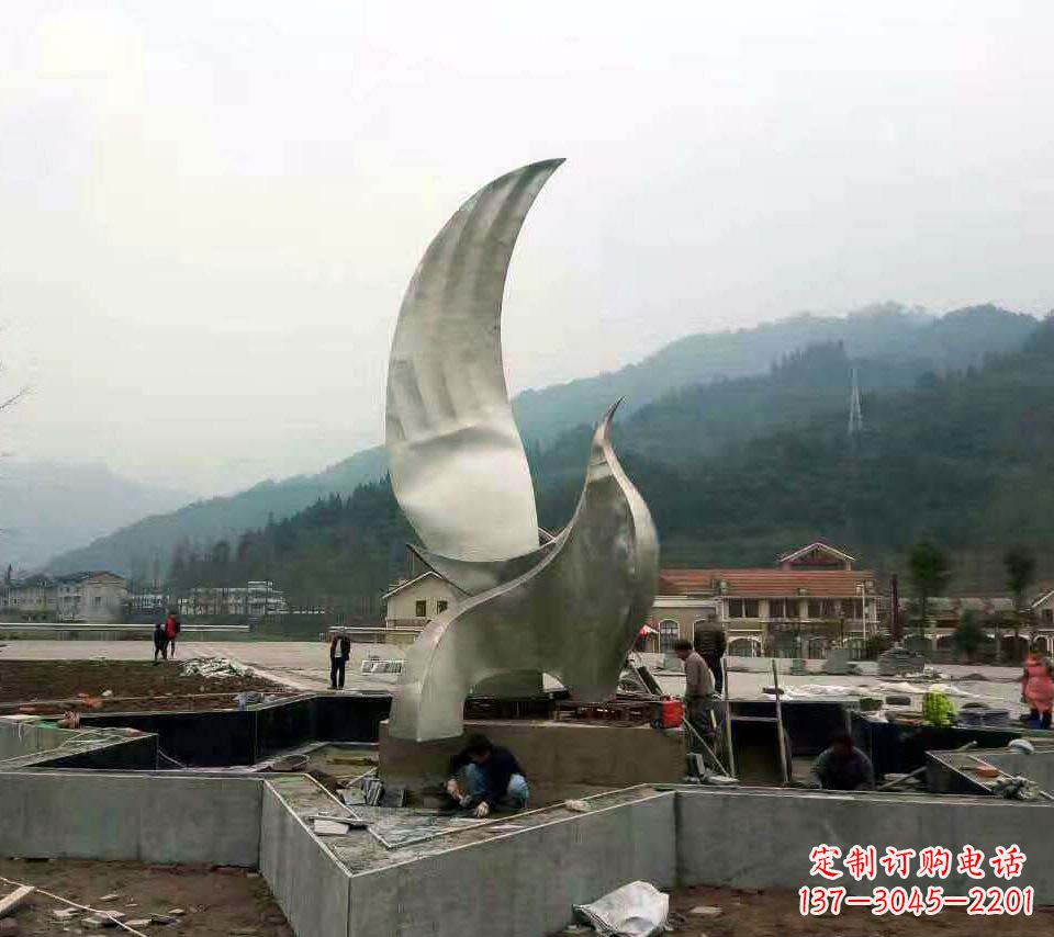 河南不锈钢抽象鸽子雕塑1