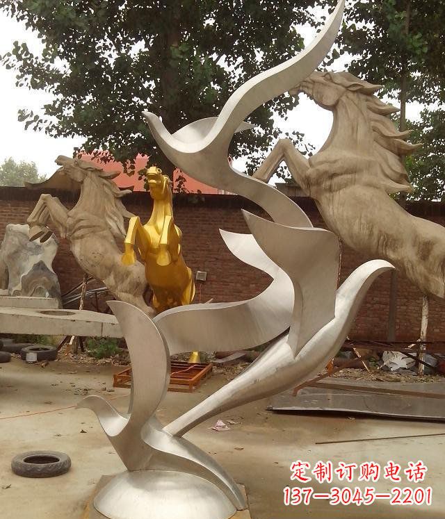 河南不锈钢抽象鸽子动物雕塑