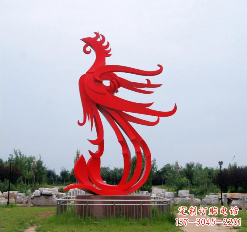 河南不锈钢凤凰雕塑绚丽多彩的艺术之美