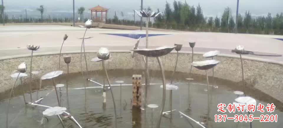河南不锈钢抽象荷花雕塑1