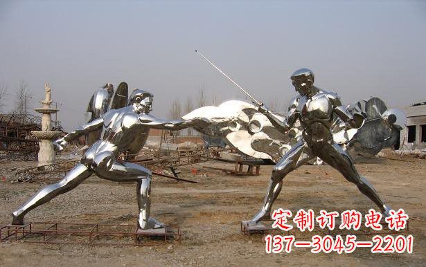 河南不锈钢雕刻的运动员雕塑