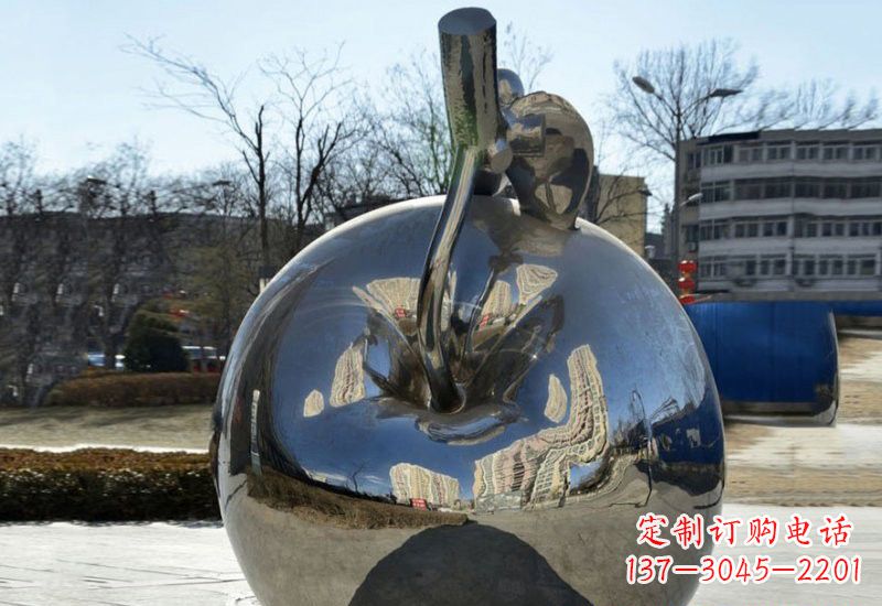 河南精致的不锈钢苹果雕塑