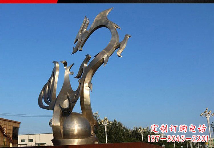 河南不锈钢龙凤雕塑艺术精美的精品